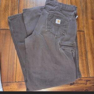 Carhartt Men's FR Industrial FR Dark Brown Cargo Work  Pants 34/34